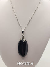 Charger l'image dans la galerie, Chaîne avec pierre Semi-Précieuse-Obsidienne Noire