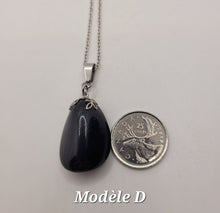 Charger l'image dans la galerie, Chaîne avec pierre Semi-Précieuse-Obsidienne Noire