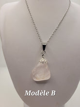 Charger l'image dans la galerie, Chaîne avec pierre Semi-Précieuse-Quartz Rose