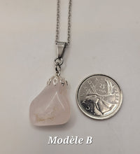 Charger l'image dans la galerie, Chaîne avec pierre Semi-Précieuse-Quartz Rose