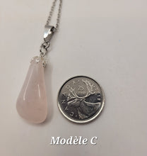 Charger l'image dans la galerie, Chaîne avec pierre Semi-Précieuse-Quartz Rose