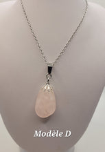 Charger l'image dans la galerie, Chaîne avec pierre Semi-Précieuse-Quartz Rose
