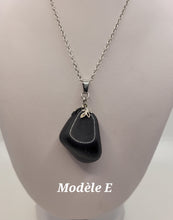Charger l&#39;image dans la galerie, Chaîne avec pierre Semi-Précieuse-Obsidienne Noire
