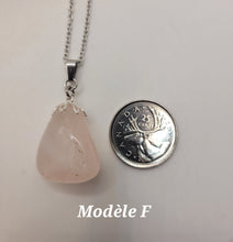 Charger l'image dans la galerie, Chaîne avec pierre Semi-Précieuse-Quartz Rose