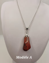Charger l'image dans la galerie, Chaîne avec pierre Semi-Précieuse-Jaspe Rouge