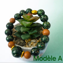 Charger l'image dans la galerie, Bracelet Orgonite-Grenat-Malachite & Tourmaline Noire