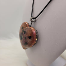 Charger l'image dans la galerie, Pendentif cœur-Tourmaline multicolore & Quartz Rose