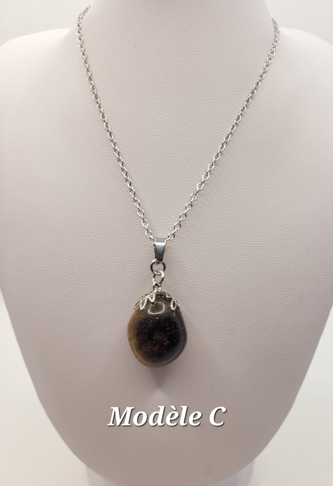 Chaîne avec pierre Semi-Précieuse-Oeil de tigre