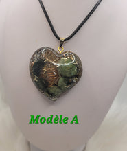 Charger l&#39;image dans la galerie, Pendentif Orgonite Coeur-Lodolite
