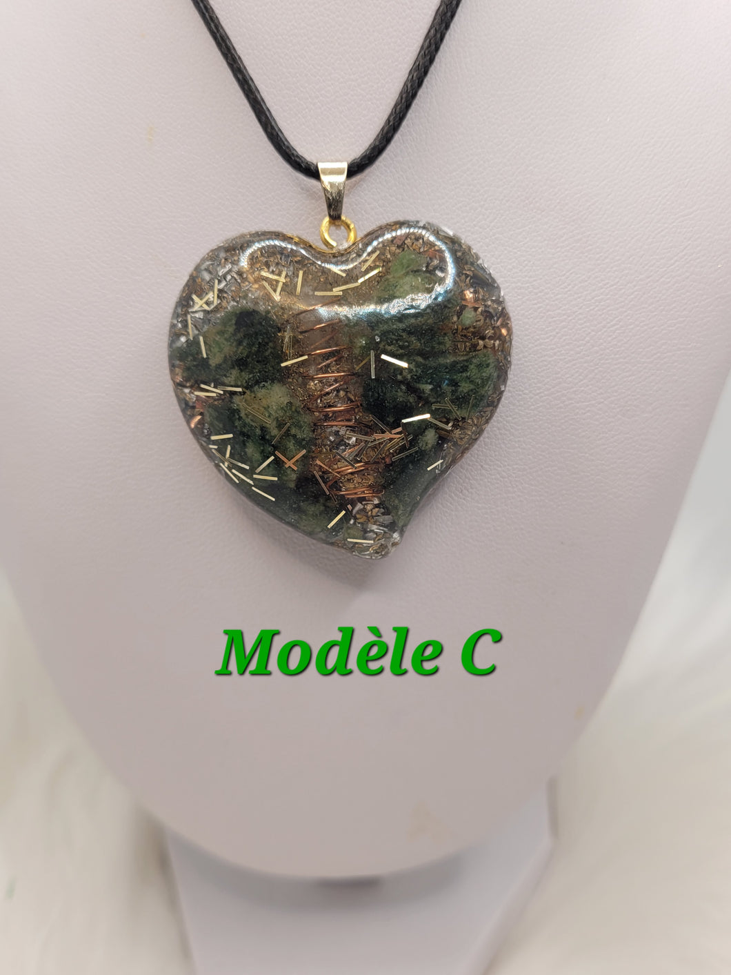 Pendentif Orgonite Coeur-Lodolite