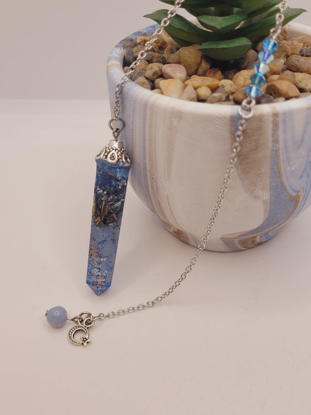 Pendule Divinatoire Orgonite- Angélite