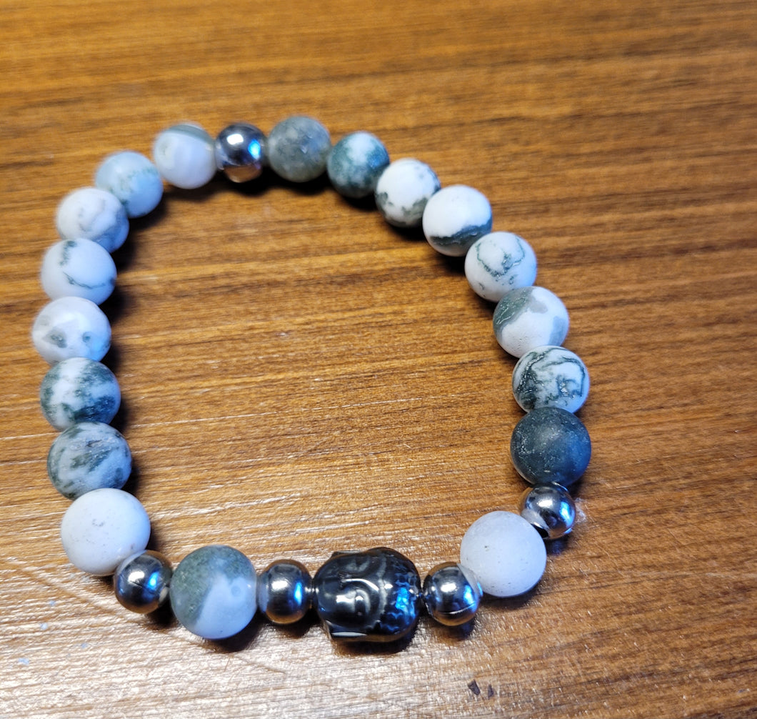Bracelet Pierres Semi-Précieuses pour elle-Agate mousse mat