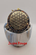 Charger l&#39;image dans la galerie, Symbole Fleur de vie-Jaspe Rouge ou Grenat
