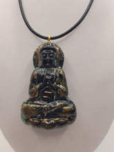 Charger l'image dans la galerie, Pendentif Orgonite Bouddha -Malachite, Grenat &amp; Tourmaline Noire
