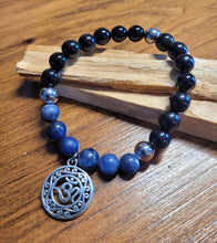 Charger l'image dans la galerie, Bracelet Pierres Semi-Précieuses pour elle-Sodalite &amp; Onyx-O'M
