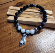 Charger l'image dans la galerie, Bracelet Pierres Semi-Précieuses pour elle-Agate mousse mat &amp; Onyx
