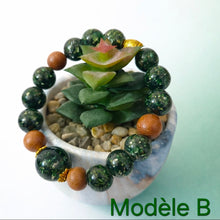 Charger l'image dans la galerie, Bracelet Orgonite-Grenat-Malachite &amp; Tourmaline Noire
