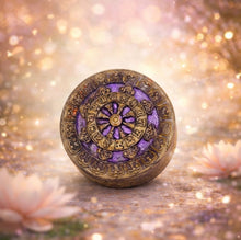 Charger l'image dans la galerie, Orgonite Roue du Dharma -Améthyste Chevron
