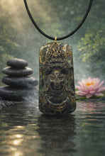 Charger l'image dans la galerie, Pendentif Orgonite Bouddha-Malachite, Grenat &amp; Tourmaline Noire
